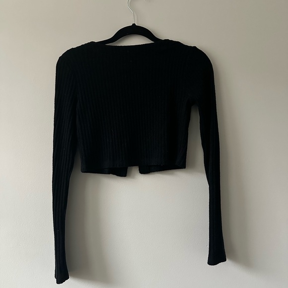 Wilfred Black Ribbed Button-Up Top - Picture 3 of 3